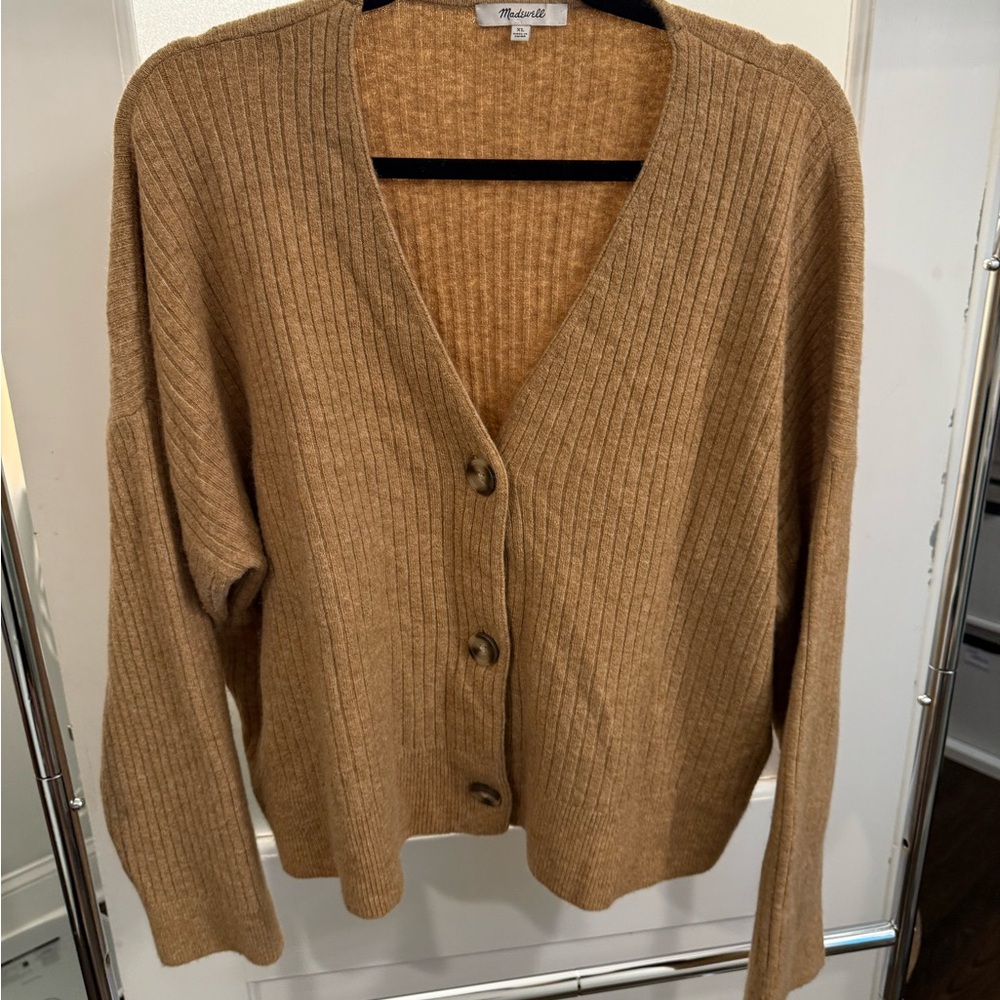 Madewell Camel Ribbed Cardigan